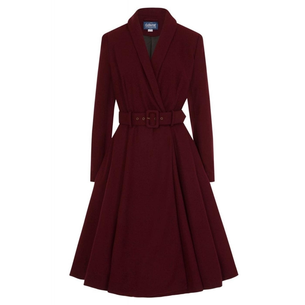 Collectif Dawn wine swing coat